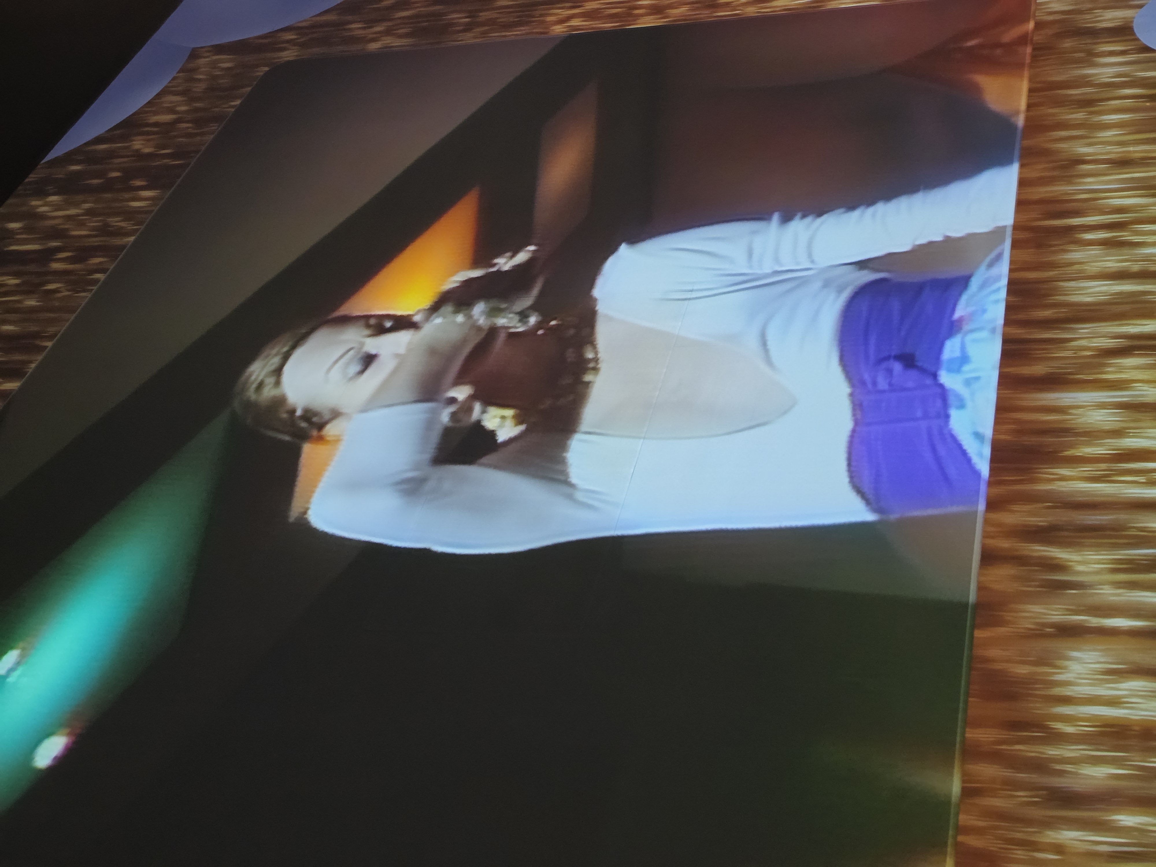 Dancer projection on tinsel