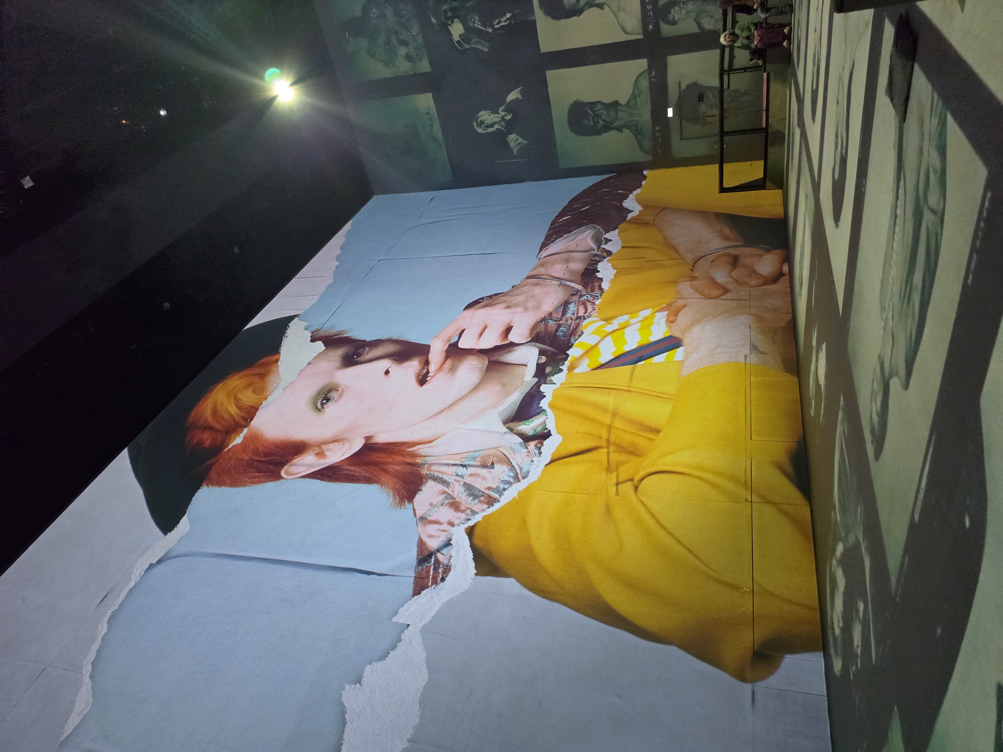 Yellow torn paper wall — Diamond Dogs era